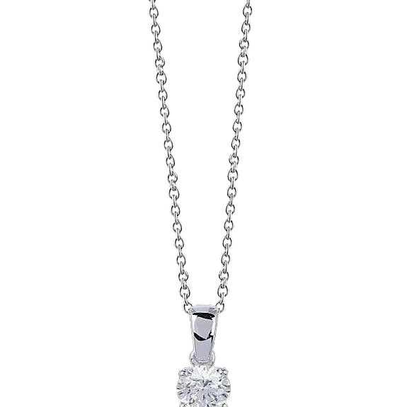 Runder Echt Diamant Anhänger Massiv Weißgold Schmuck Neu 1 Karat Diamant