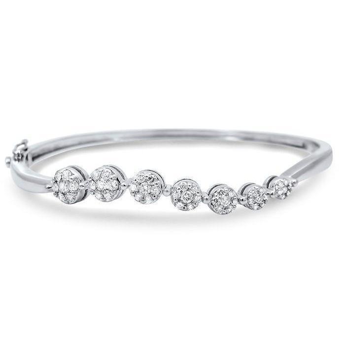 Runder Echt Diamant-Armreif Damen Gold Feiner Schmuck 2 Karat