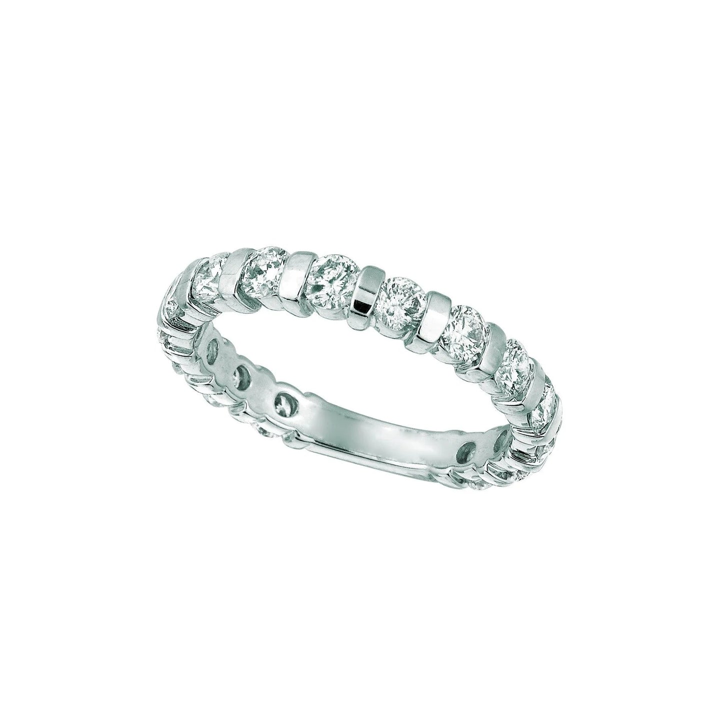 Runder Echt Diamant Eternity Band 1,50 Karat 14K Weißgold Neu