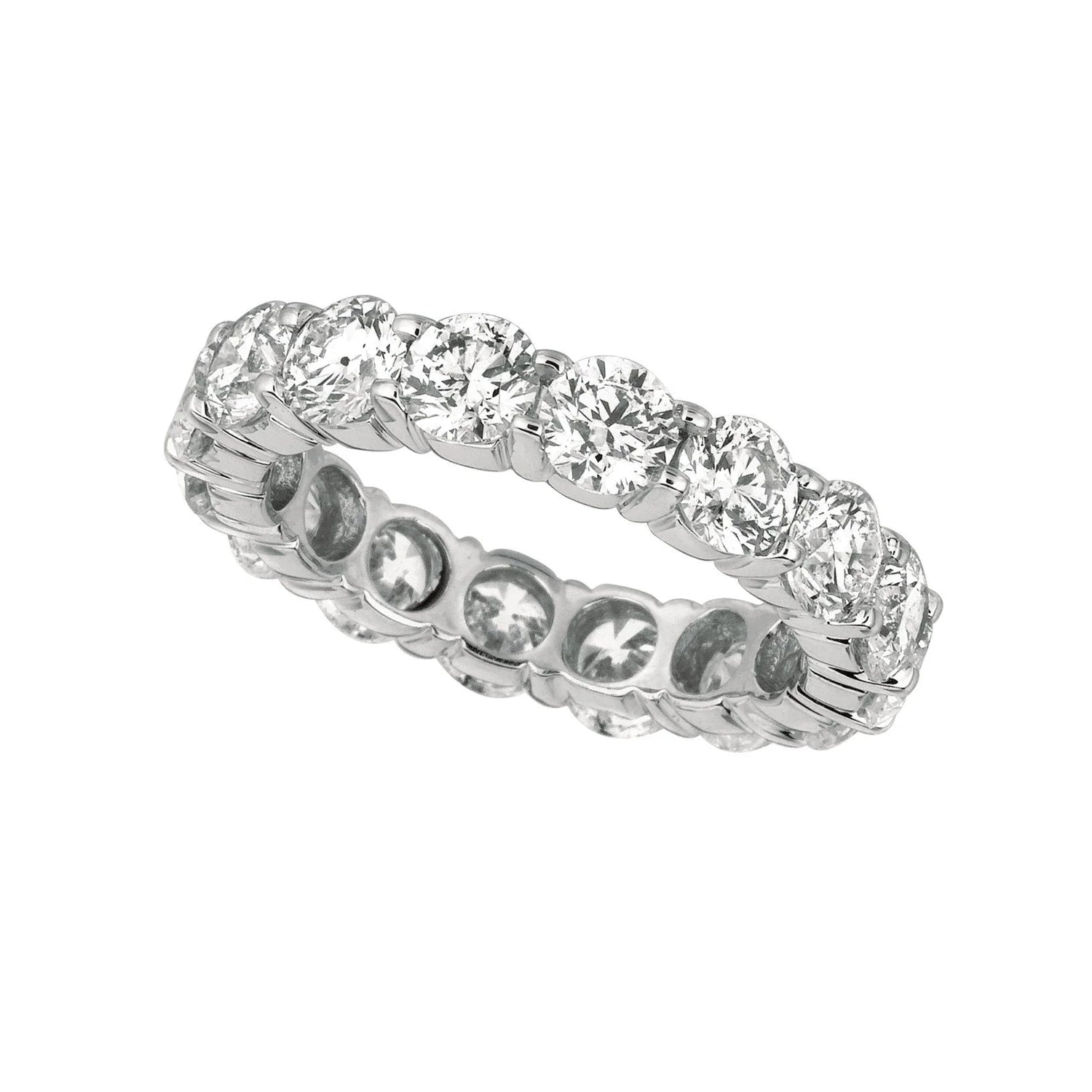 Runder Echt Diamant Eternity Band 4,80 Karat 14K Weißgold