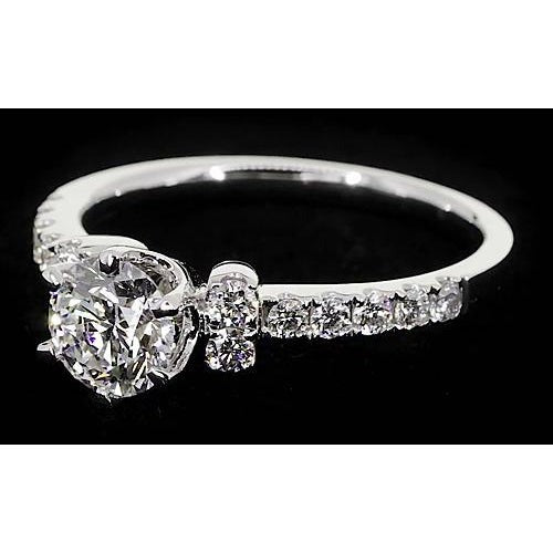 Runder Echt Diamant Verlobung Ring 2 Karat Einfacher Schmuck Neu