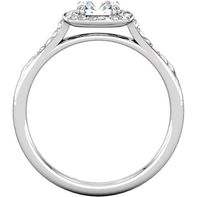 Runder Echt Aus der Erde Abgebauter Natürlicher Diamant-Verlobungs-Halo-Ring 1.65 Karat Weißgold 14K