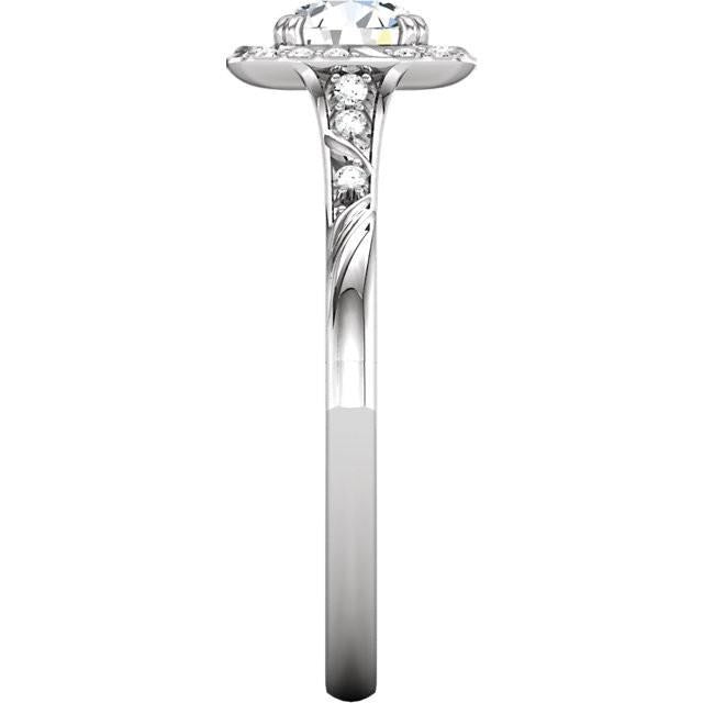 Runder Echt Aus der Erde Abgebauter Natürlicher Diamant-Verlobungs-Halo-Ring 1.65 Karat Weißgold 14K