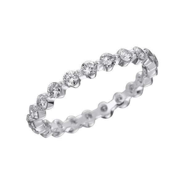 Runder Echt Diamant-Verlobungsband Edelschmuck 1.05 ct 14K Weißgold