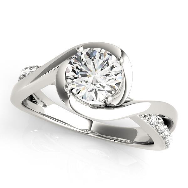 Runder Echt Diamant-Verlobungsring 1.30 Karat Verdrehter Schaft