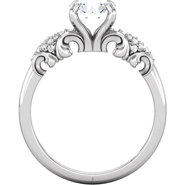 Runder Echt Diamant-Verlobungsring Filigran 1,66 Karat Weißgold 14K