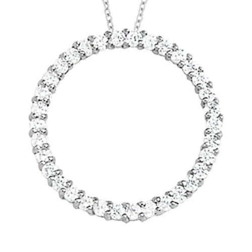 Runder Echt Diamantanhänger im Kreisstil 1,20 ct. Ohne Kette Gold 14K