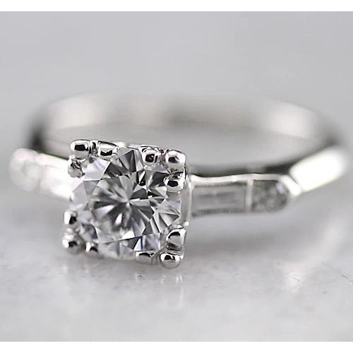 Runder Echt Aus der Erde Abgebauter Natürlicher Diamantring mit drei Steinen 1,60 Karat Weißgold 14K
