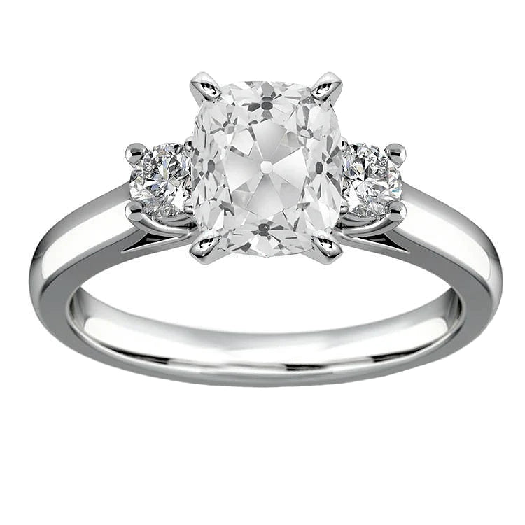 Runder & Kissen Echt Diamant alter Bergmann Dreisteinring 5,75 Karat