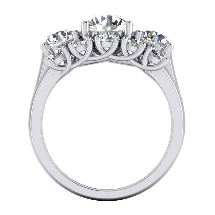 Runder Natürlich Diamant Verlobungsring und Band Gold 14K