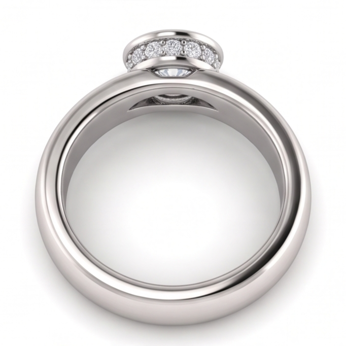 Runder Natürliche Aus der Erde Abgebauter Natürlicher Diamant-Jubiläumsring 1,66 Karat Lünette und Krappen-Set