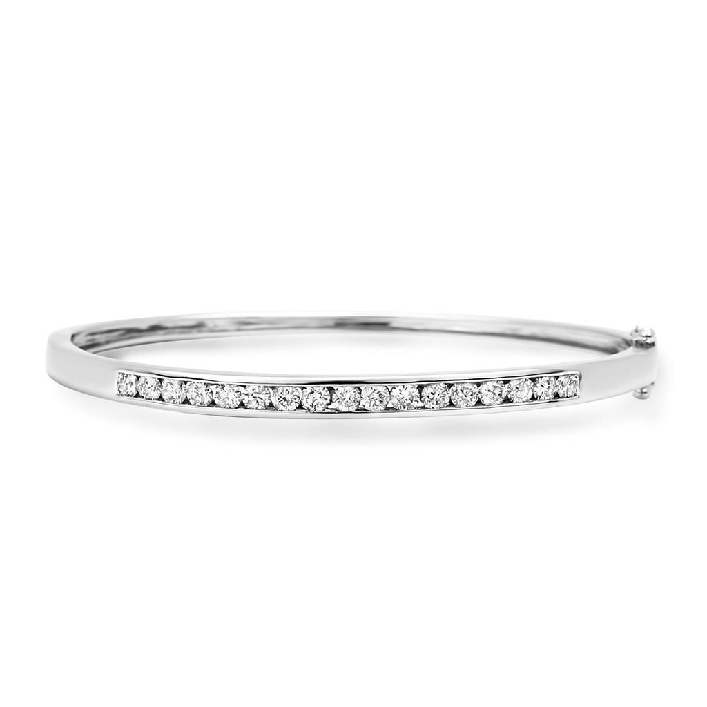 Runder Natürliche Diamant Damen Armreif 2.55 Karat Weißgold 14K