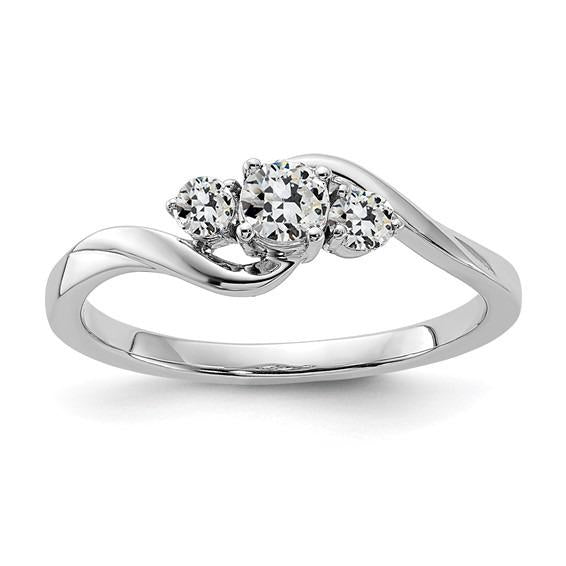 Runder Old Mine Cut Echt Diamant 3 Stone Ring Twisted Shank 1.50 Karat