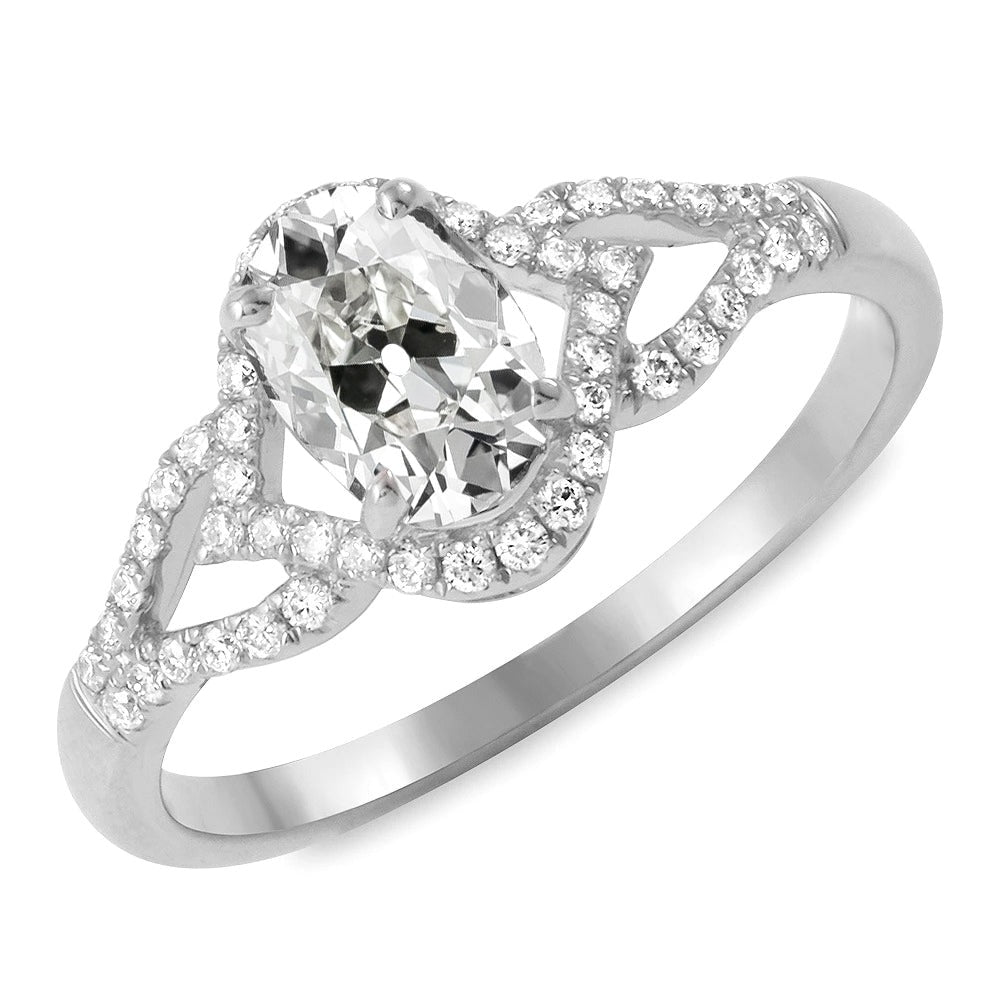 echter oval diamant 7Karat ring Vorderansicht