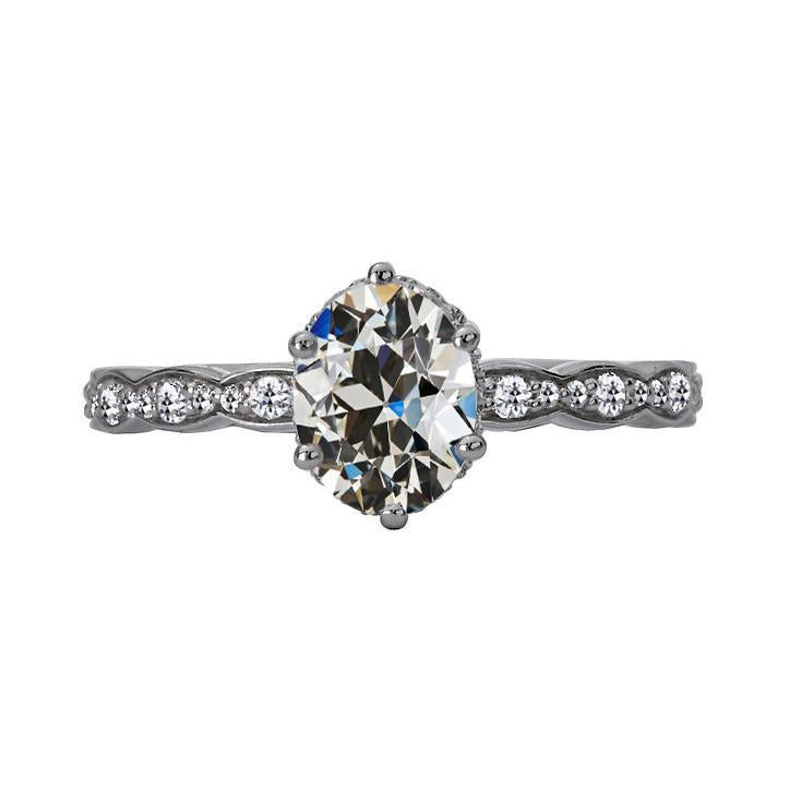 echter oval diamant 5Karat ring Vorderansicht