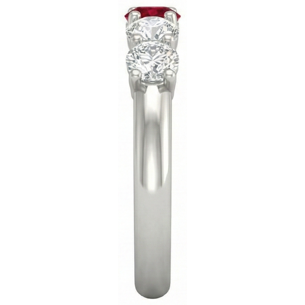 Runder Rubin-Aus der Erde Abgebauter Natürlicher Diamant-Ring 1,50 Karat Weißgold 14K Schmuck