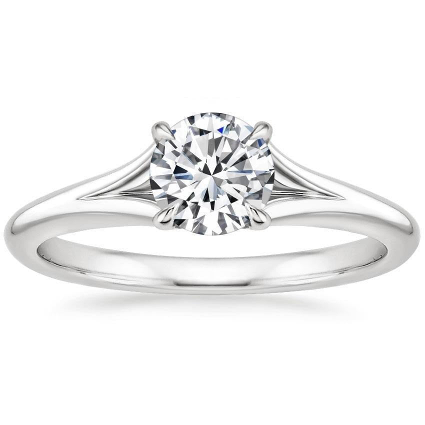 Runder Solitär 1.25 ct. Echt Aus der Erde Abgebauter Natürlicher Diamant-Verlobungsring Gold Weiß 14K
