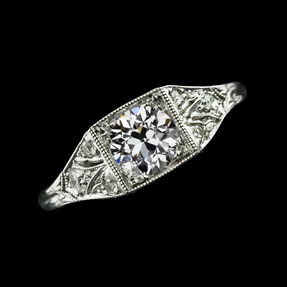 Runder alter Bergmann Echt Diamant Ehering 2,75 Karat Jahrgang Stil