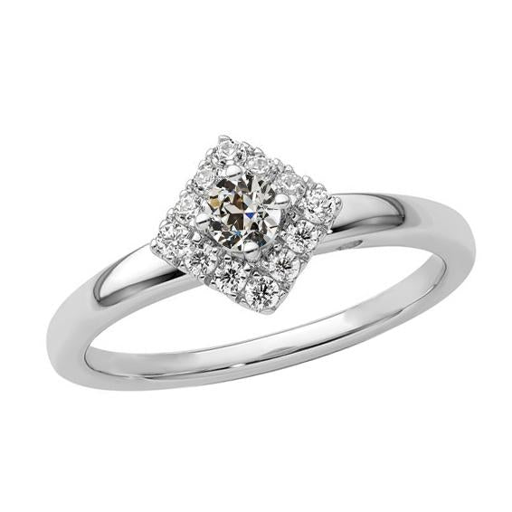 Runder alter Bergmann Echt Diamant Halo Ring Prong Kite Style 2 Karat Schmuck
