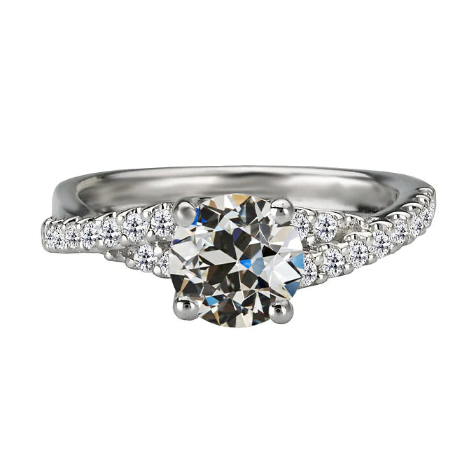 echter round diamant 3.50Karat ring Vorderansicht