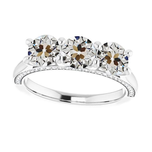 Runder alter Bergmann Echt Diamant-Verlobungsring 4 Krappen Satz 7 Karat