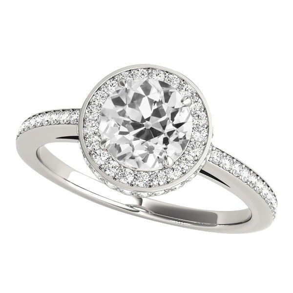 Runder alter Bergmann Halo Echt Diamantring Twisted Style Schmuck 4.25 Karat