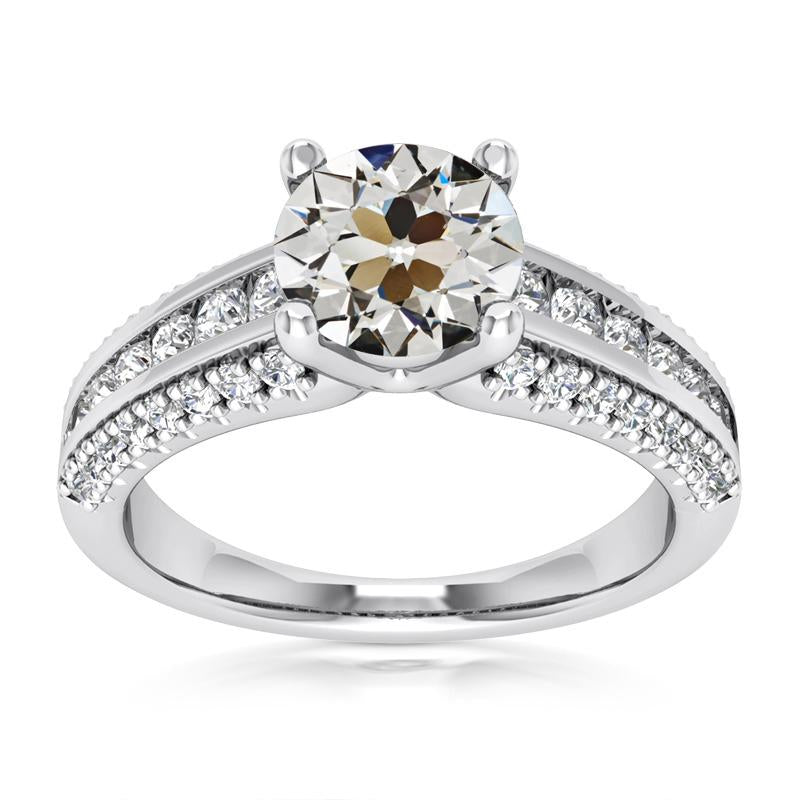 Runder alter Minenschliff-Echt Diamant-Ringkanal-Satz 7 Karat