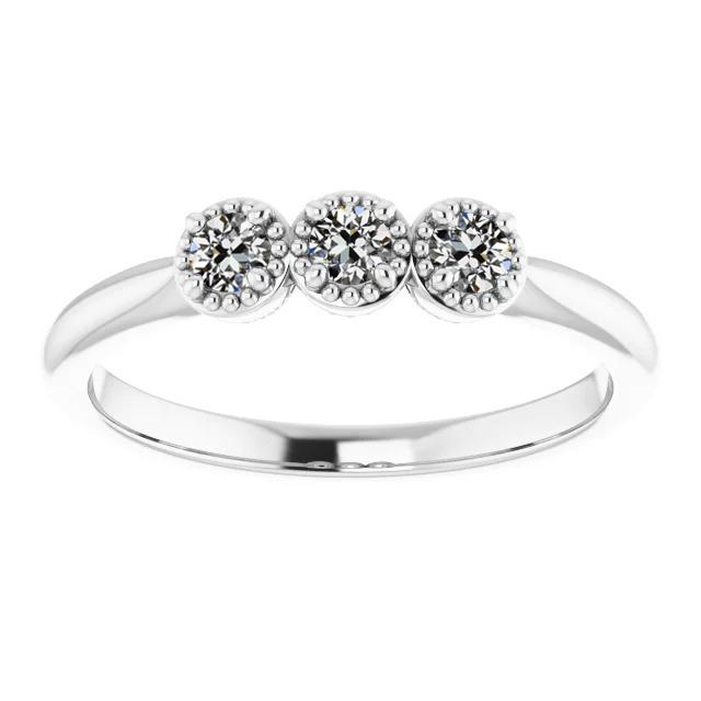 Runder alter Minenschliff Natürliche Diamantring 3 Steinschmuck 14K Gold 2.25 Karat