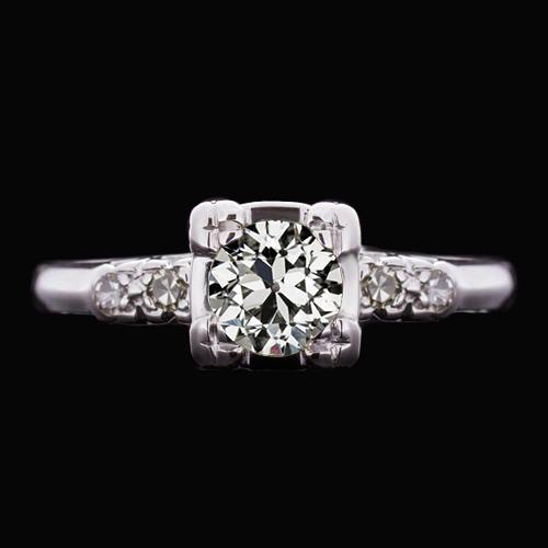 Runder alter europäischer Echt Diamant Ehering 1.50 Karat 14K Gold