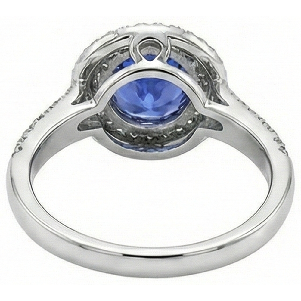 echter round tansanit 2.65Karat ring auf Weiß