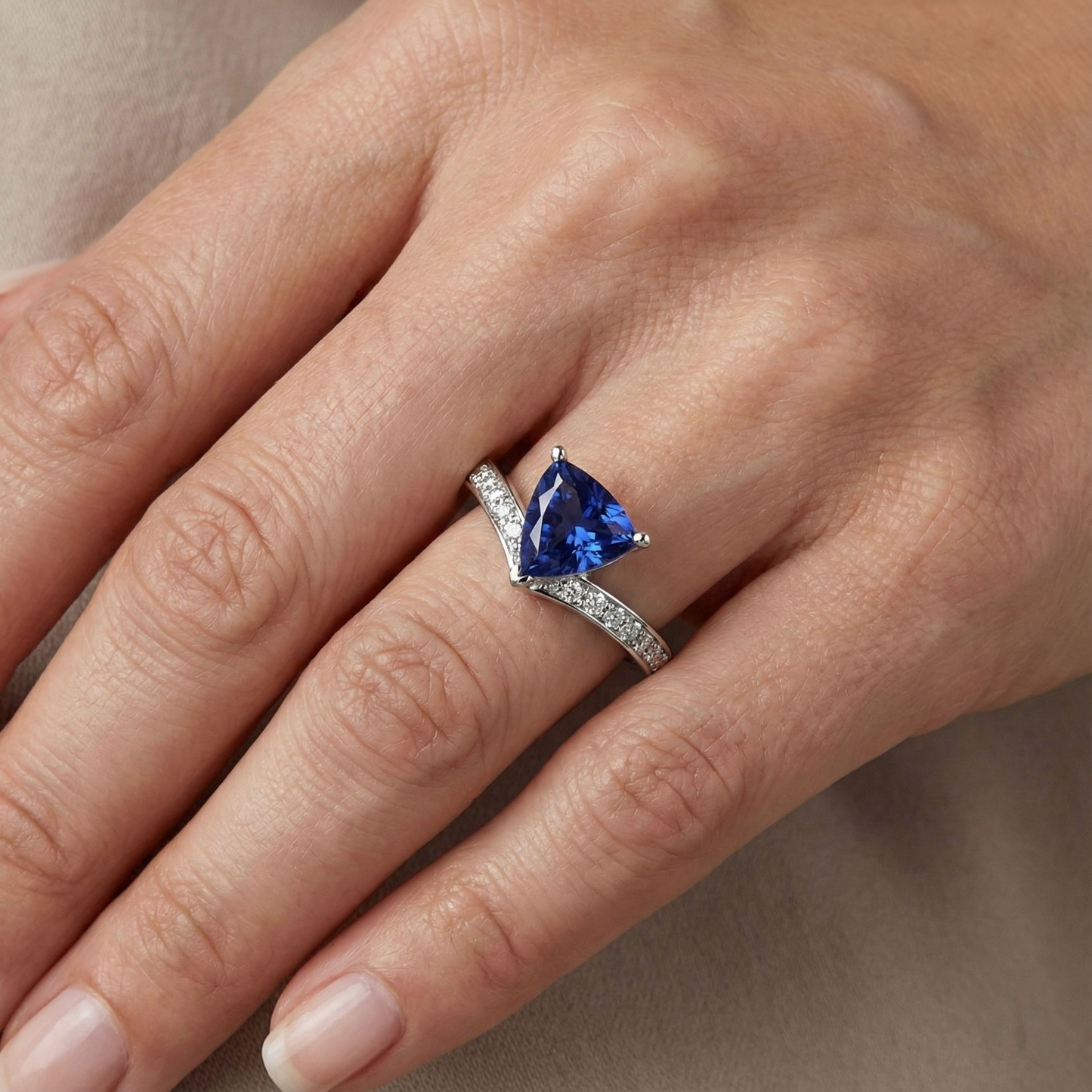 Runder Natürlicher Diamant ( nicht im Labor gezüchtet ) Trillion Saphir Ring Enhancer 2,50 Karat Gold 14K