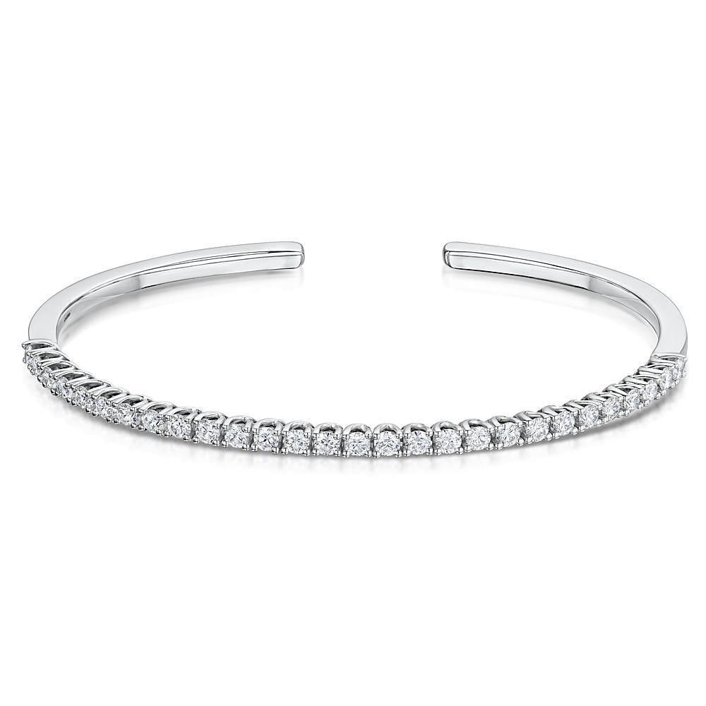 Rundes Echt Diamant-Armband mit Brillantschliff 7 Karat Weißgold 14K