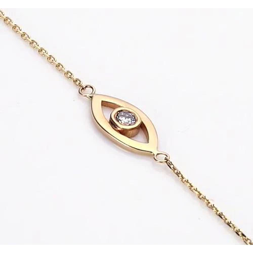 Rundes Echt Diamantarmband 1 Karat Lünette Set Gelbgold 14K