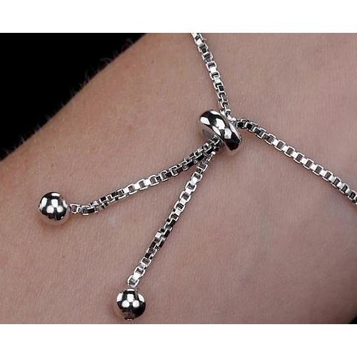 Rundes Natürlich Diamantarmband 3 Karat Krappen Set Weißgold Schmuck