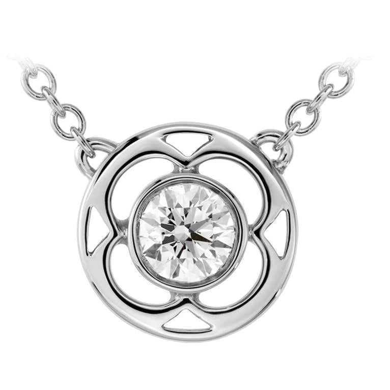 Rundschliff 1.50 ct. Solitär-Echt-Diamant-Anhänger-Halskette Weißgold 14K