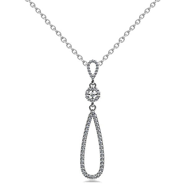 Rundschliff 5 Karat Echt Aus der Erde Abgebauter Natürlicher Diamanten Keltisches Kreuz Teardrop Anhänger Halskette