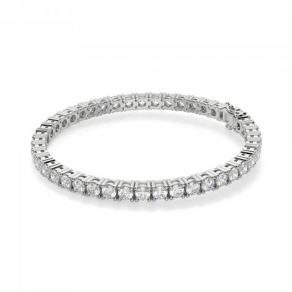 Rundschliff 5,40 Karat funkelnde Natürliche Aus der Erde Abgebauter Natürlicher Diamanten Tennisarmband Weißgold