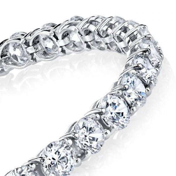 Rundschliff 6 Karat funkelnder Echt Aus der Erde Abgebauter Natürlicher Diamant Tennisarmband Weißgold 14K