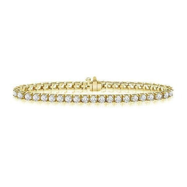 Rundschliff 6,60 Karat Echt Diamanten Tennisarmband 14K YG