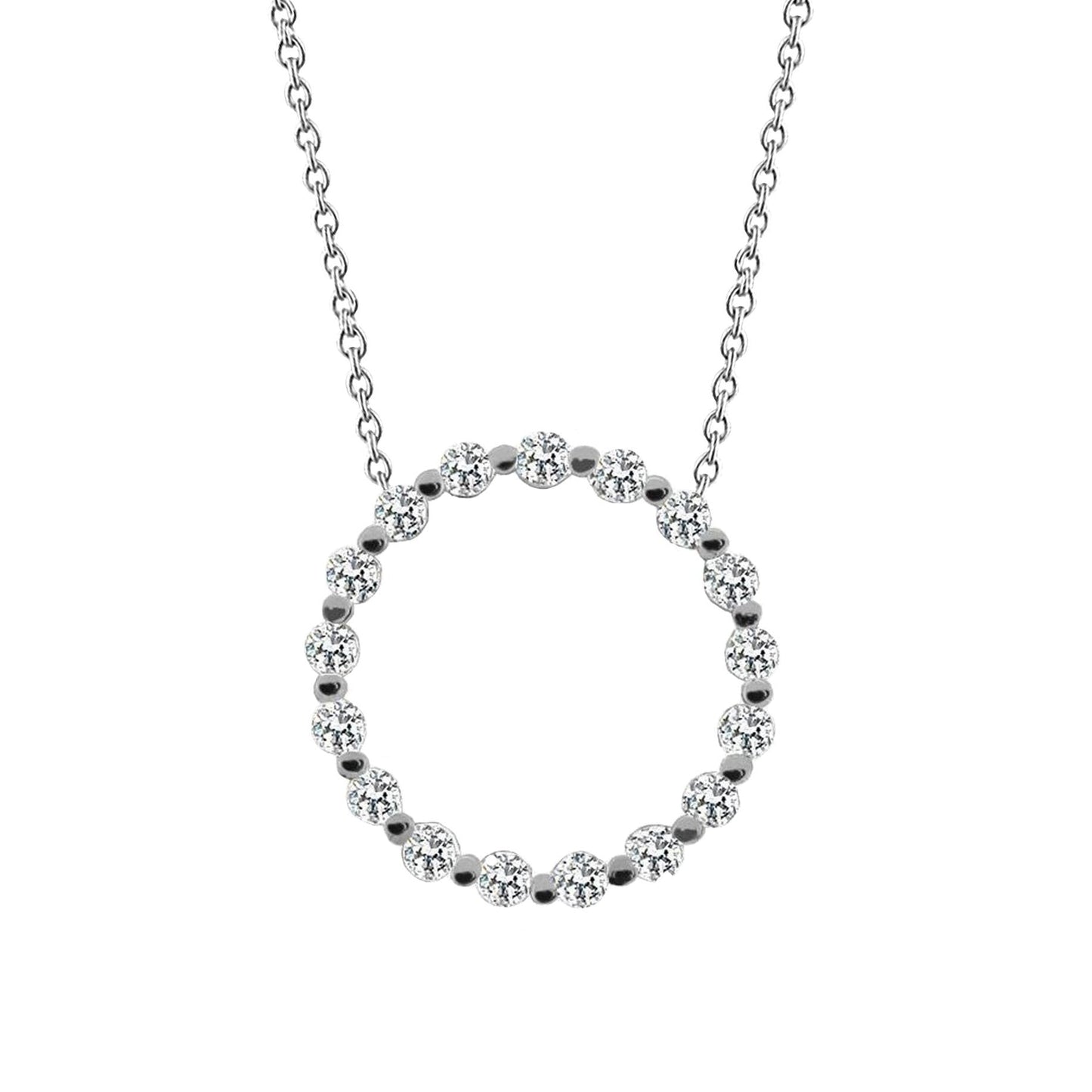 Rundschliff 6.80 Karat Echt Aus der Erde Abgebauter Natürlicher Diamanten Kreis Anhänger Halskette Weißgold 14K