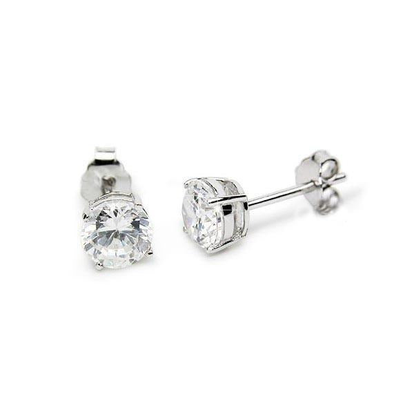 Rundschliff funkelnde 3,50 Karat Echt Diamanten Ohrstecker Weißgold