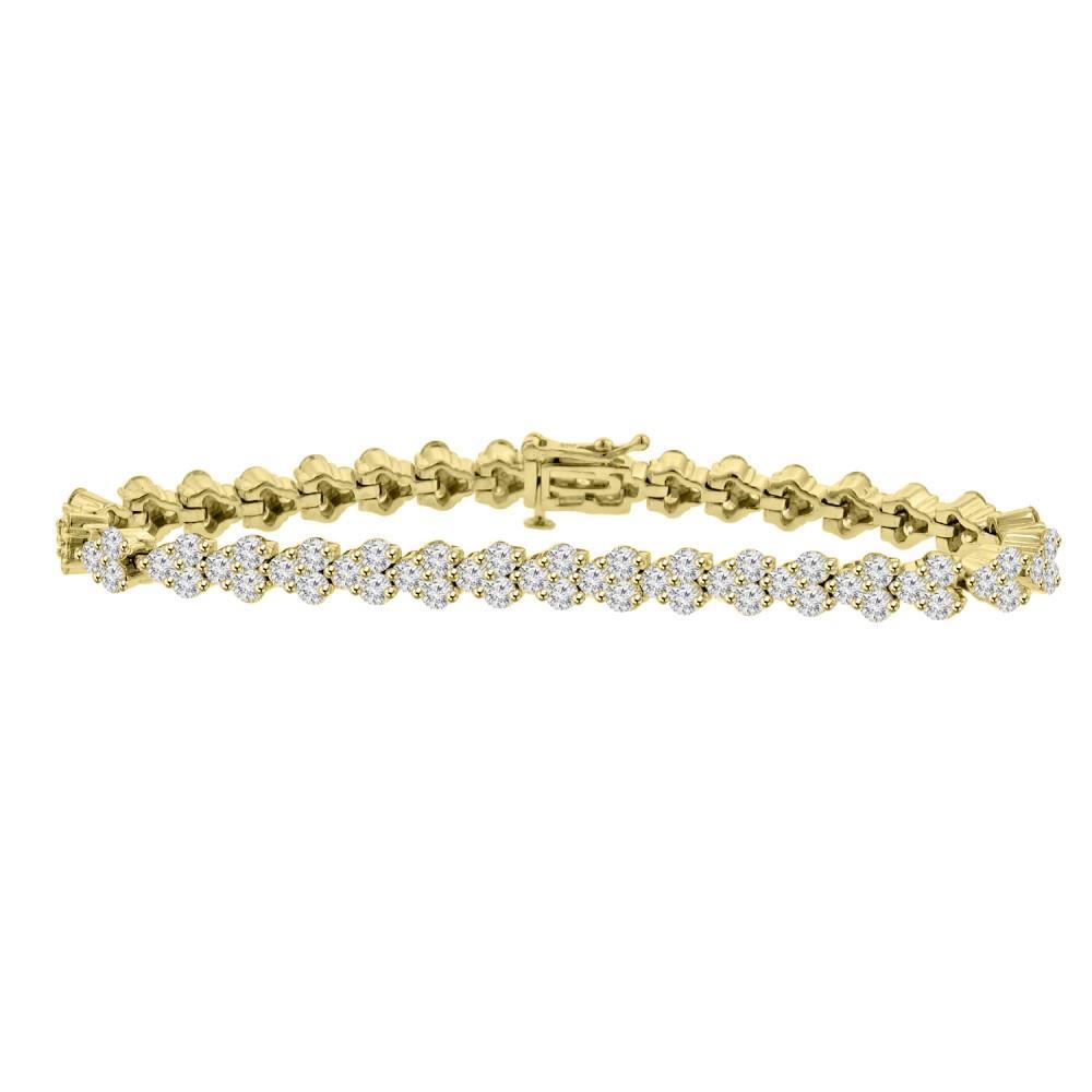 Rundschliff funkelnde 5 Karat Natürliche Diamanten Damenarmband YG 14K