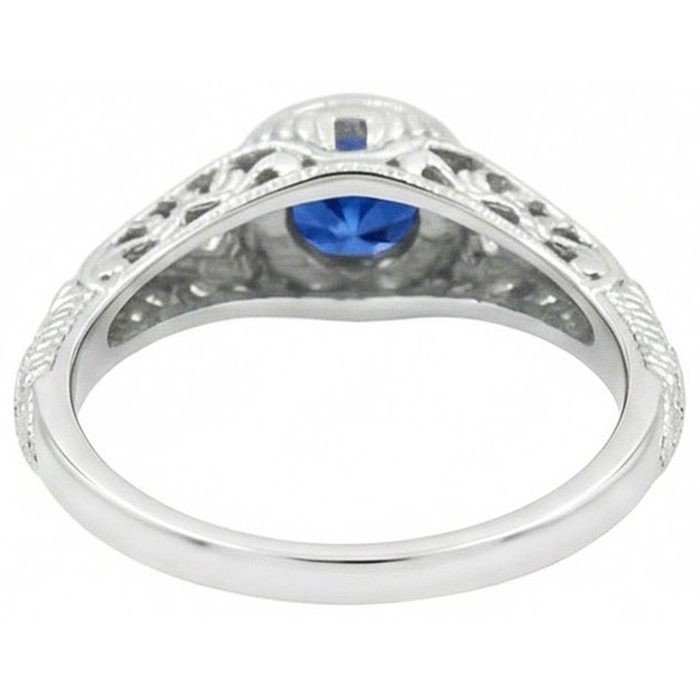 echter round saphir 1.50Karat ring Profilansicht