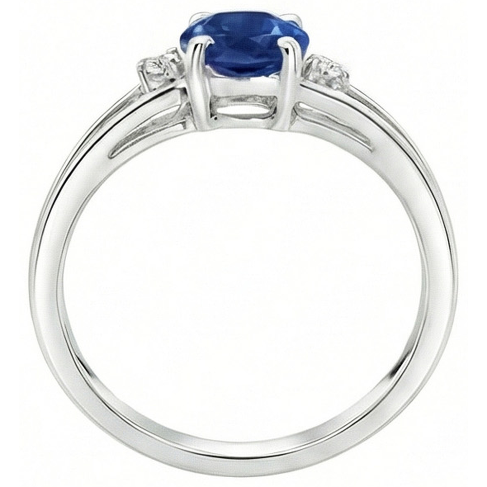Saphir Aus der Erde Abgebauter Natürlicher Diamant 2,20 Karat Ehering Weißgold 14K