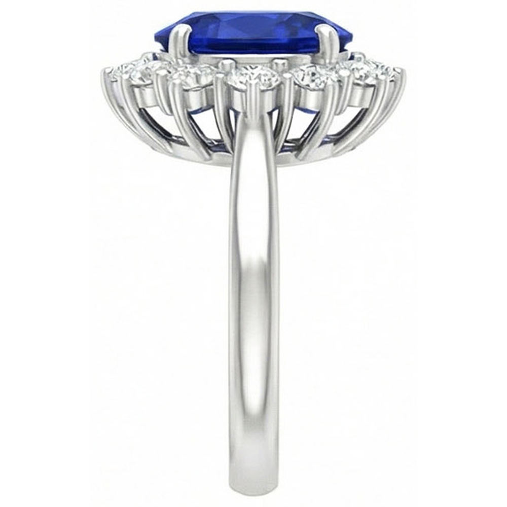 Saphir-Halo-Verlobungsring