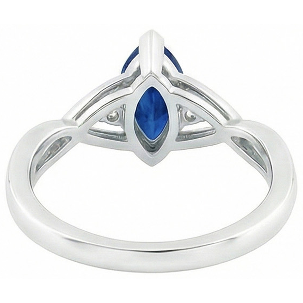 Saphir Marquise Schliff Verlobungs Ring Mit Aus der Erde Abgebauter Natürlicher Diamanten