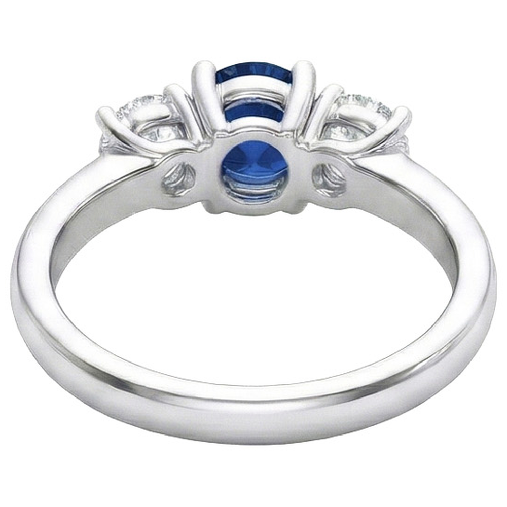 Saphir- und Aus der Erde Abgebauter Natürlicher Diamantring