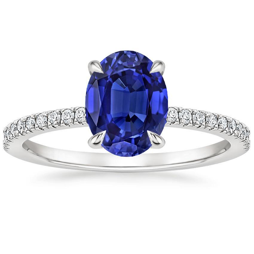 Saphirring mit Diamanten