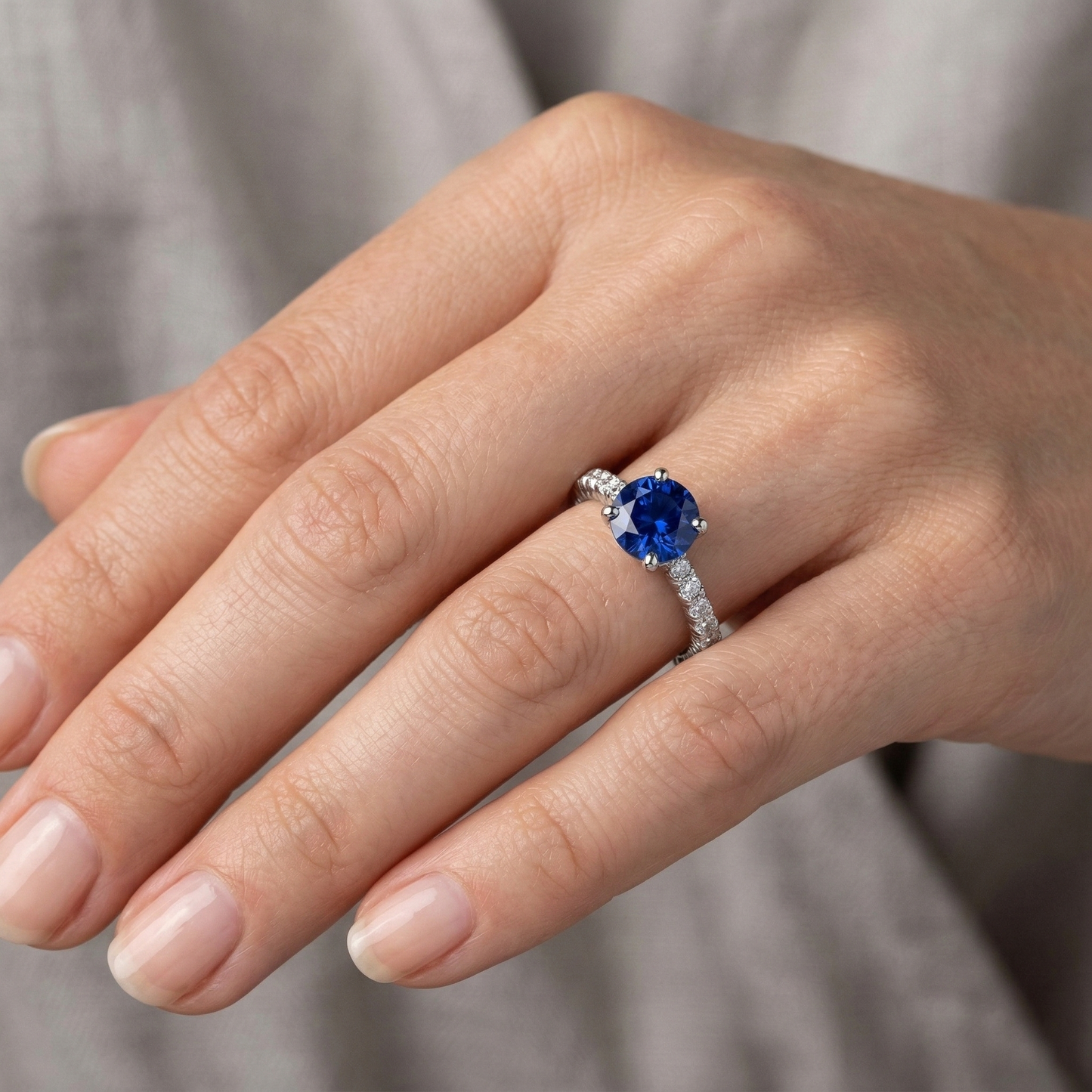 echter round diamant 2.00Karat ring mit Diamantbesatz