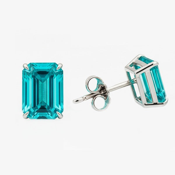 Smaragd-Paraiba-Ohrstecker in Weißgold